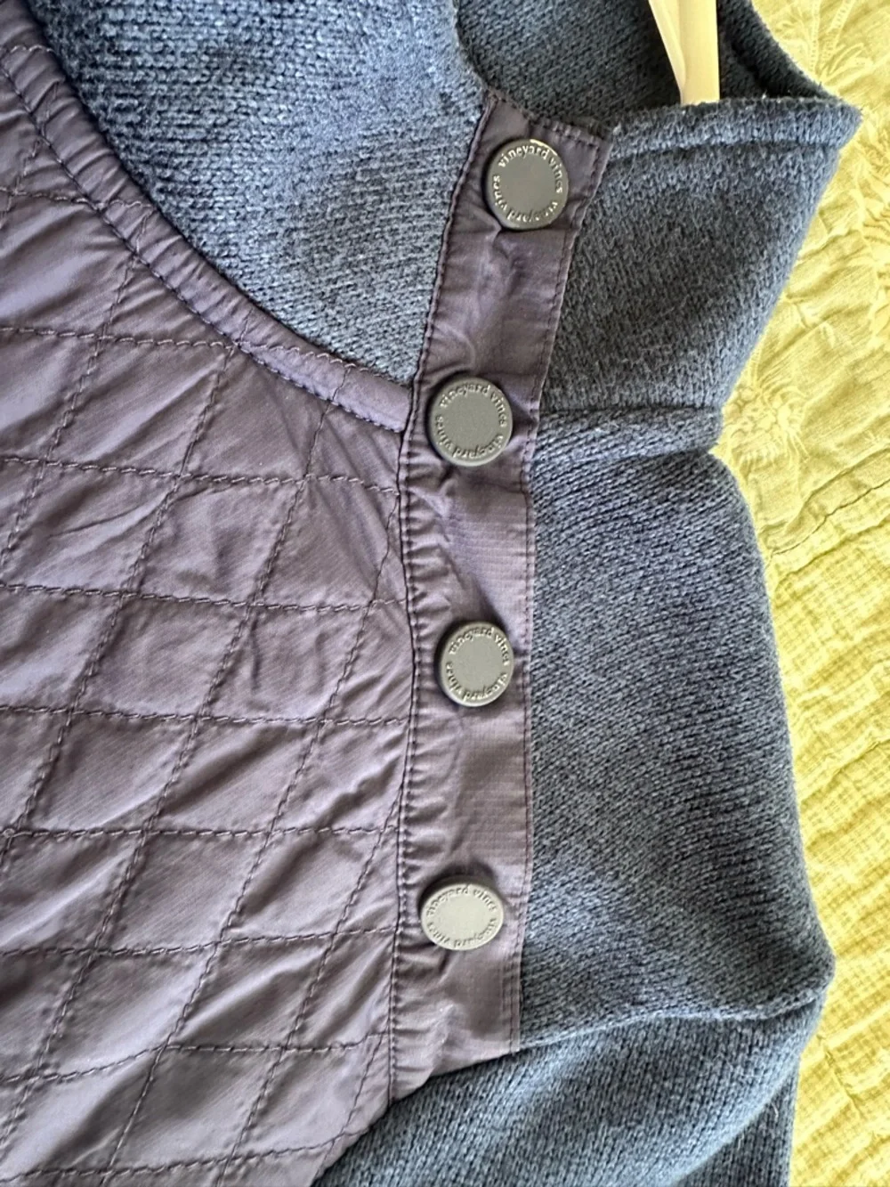 Vineyard Vines Women's Quilted Yoke Turtleneck Sweater - Blue Size L